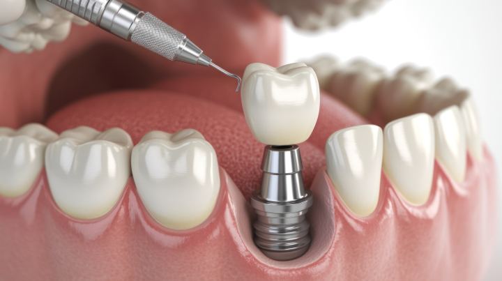 インプラントを装着する様子