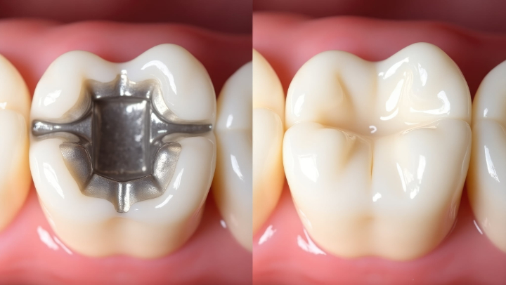 銀歯をセラミックに換えたイメージ