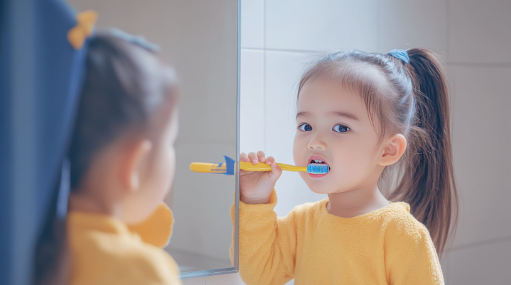 歯みがきをする子ども