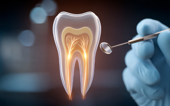 歯の状態をチェックする歯科医のイメージ