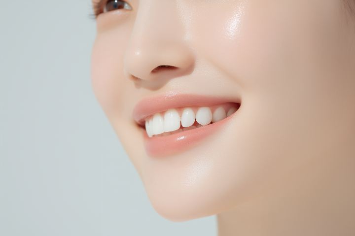 前歯が綺麗な女性